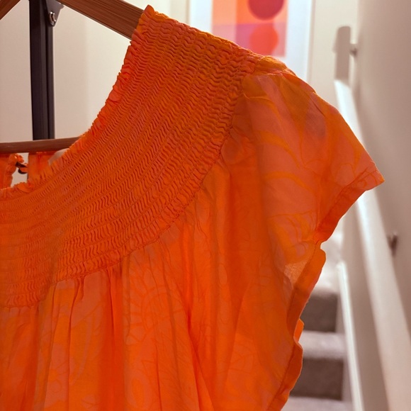 Anthropologie Arielle Sleep Maxi Dress in Orange Motif - Picture 7 of 13